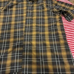 Yago Brown and tan plaid button-up shirt men size 2XL. Great condition